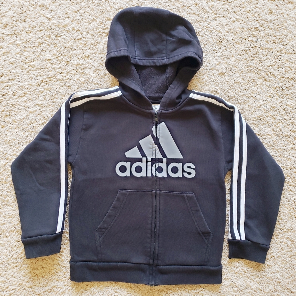 Adidas zipper hoodie - size 6 (Boy)